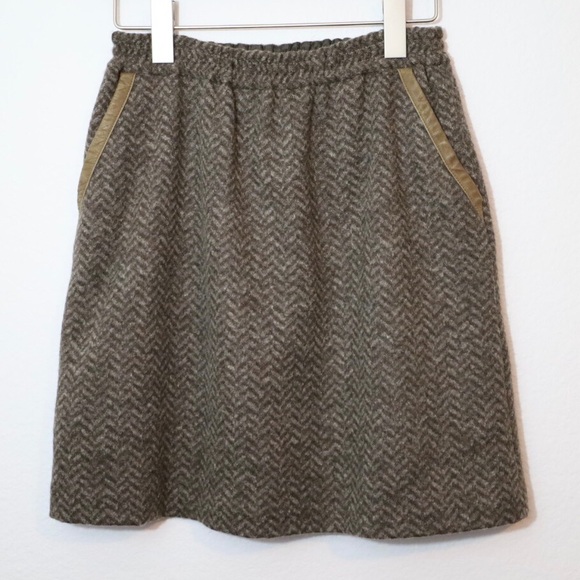 \J. Crew\• Leather-Tipped Bell Skirt - Picture 1 of 13
